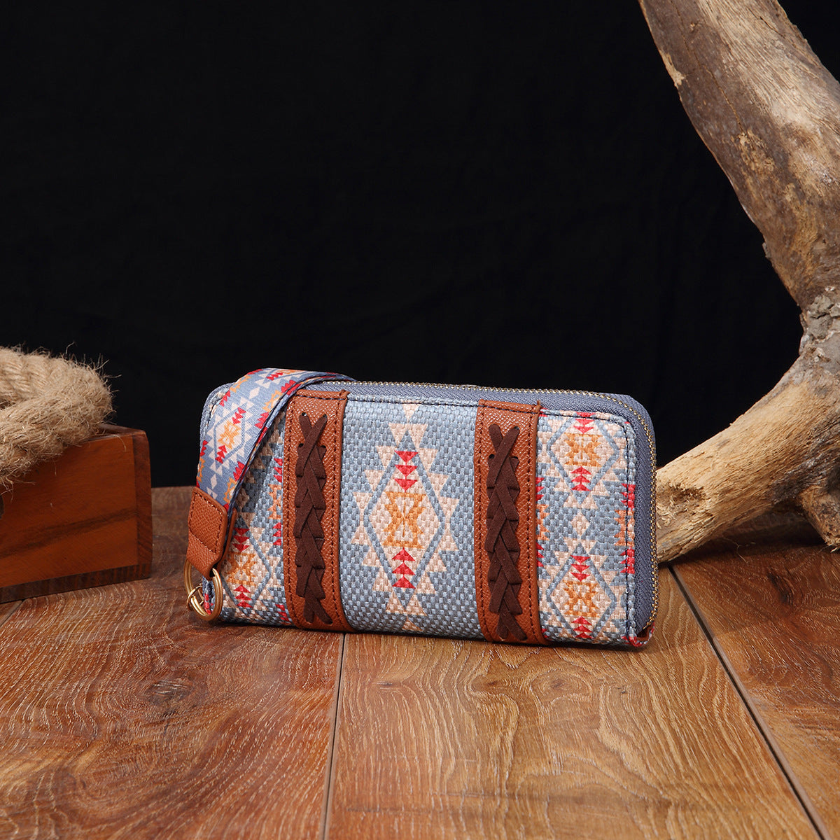 Vintage Cotton and Linen Printed Bohemian Hand-Carrying Card Holder
