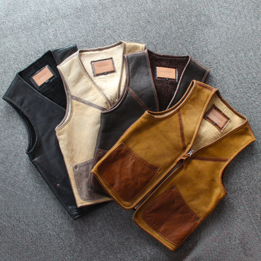 Lamb Wool Leather Vest