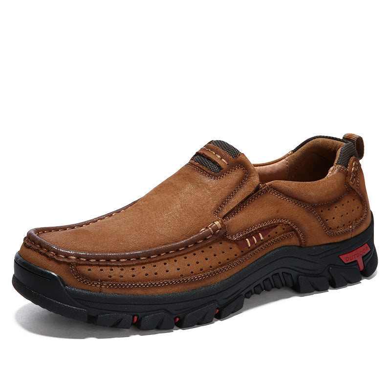 British Casual Thick Sole Leather Hiking Shoes