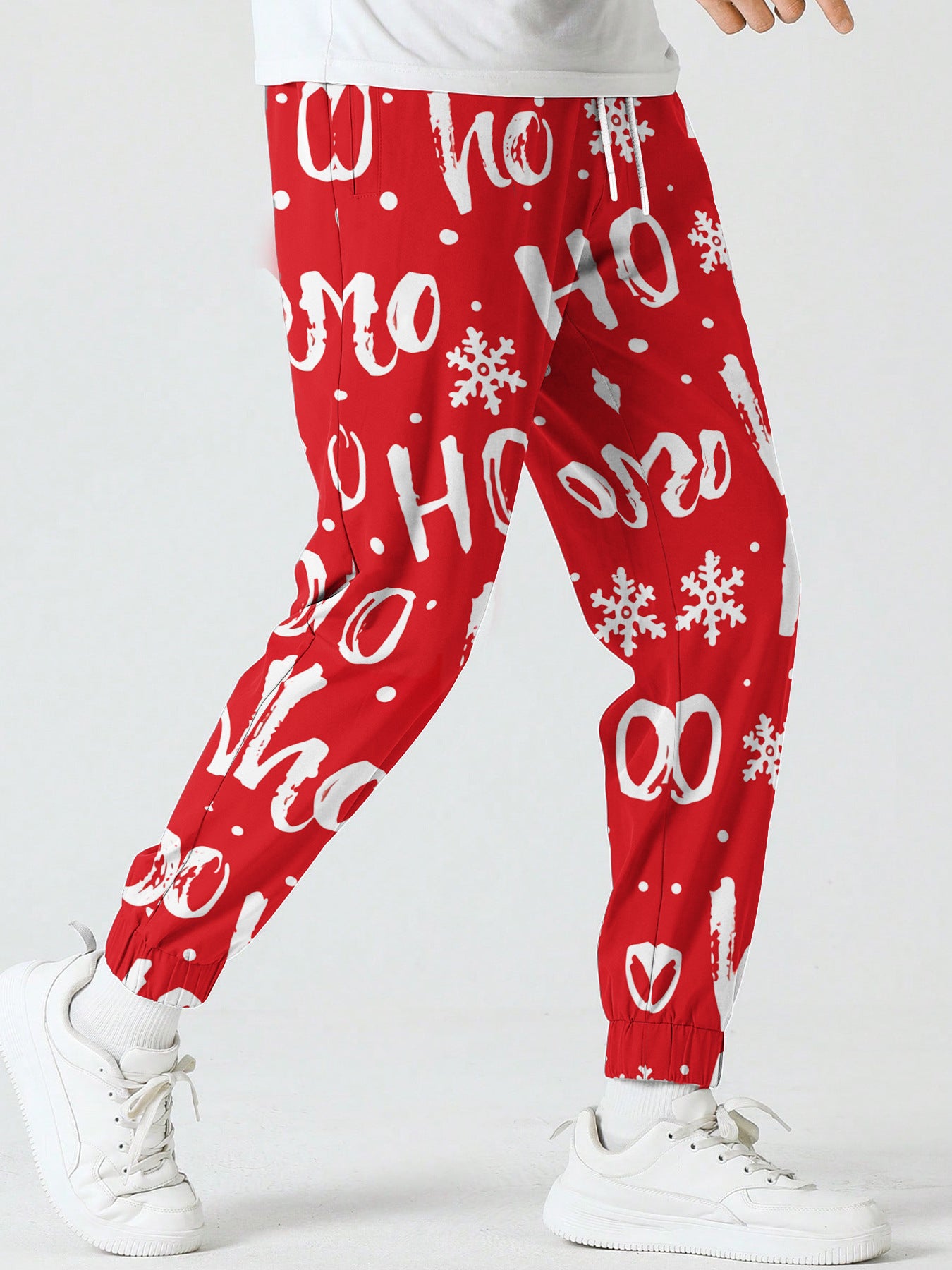 Christmas Snowman Pattern Printed Sweatpants