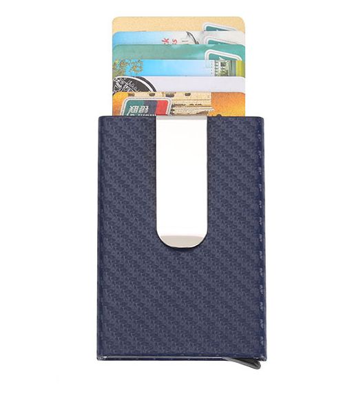 RFID Buisness Card Holder Carbon Fiber Wallet Automatic Case