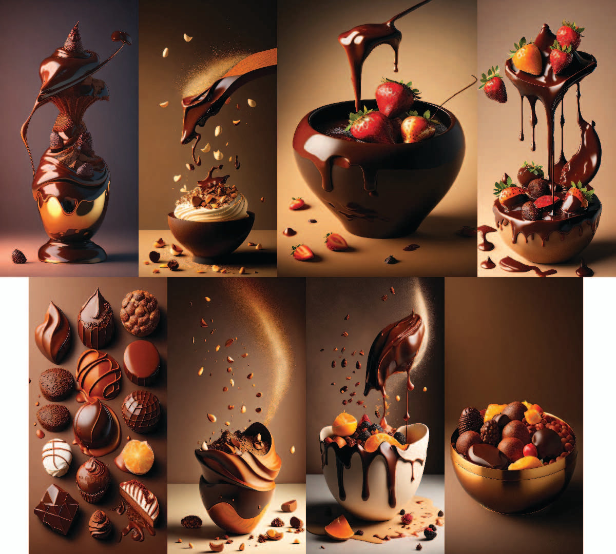 83 pièces « Chocolat et gâteaux » Restaurant Special Art Design Creators 3072 x 3072 1:1 et 1728 x 3072 16:9 Rapport d'aspect multiple Excellente résolution Utilisation personnelle ou commerciale SVG Mock up Logo
