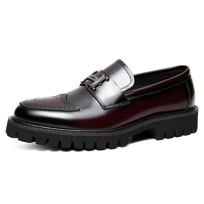 Slit Beads Matte Craft Leather Shoes