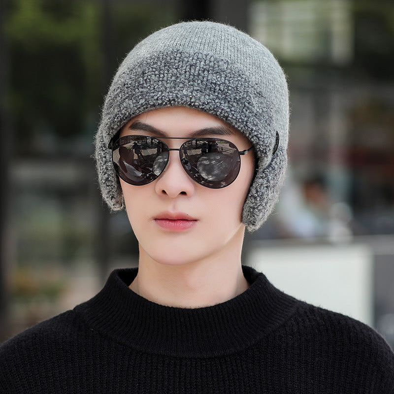 Hat Men's Winter Warm Woolen Thick Knitted Hat