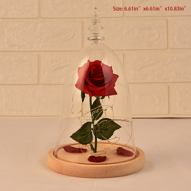 Valentine Day Glass Cover Rose LED Super Light