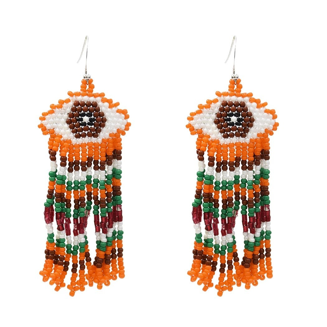 Handmade Rice Beads Fashion Earrings