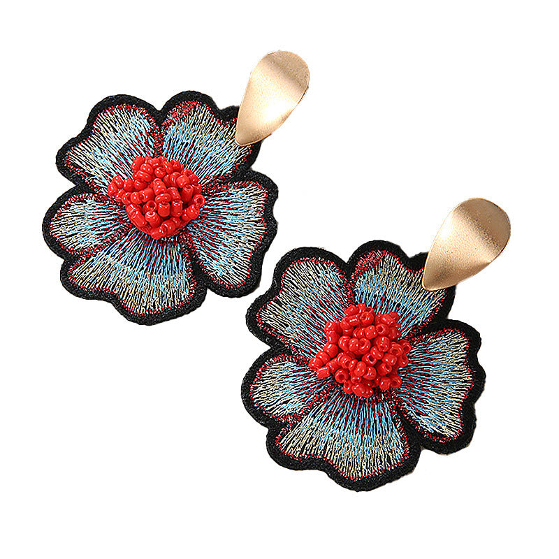 Handmade Embroidery Bead Earrings Fashion Lady