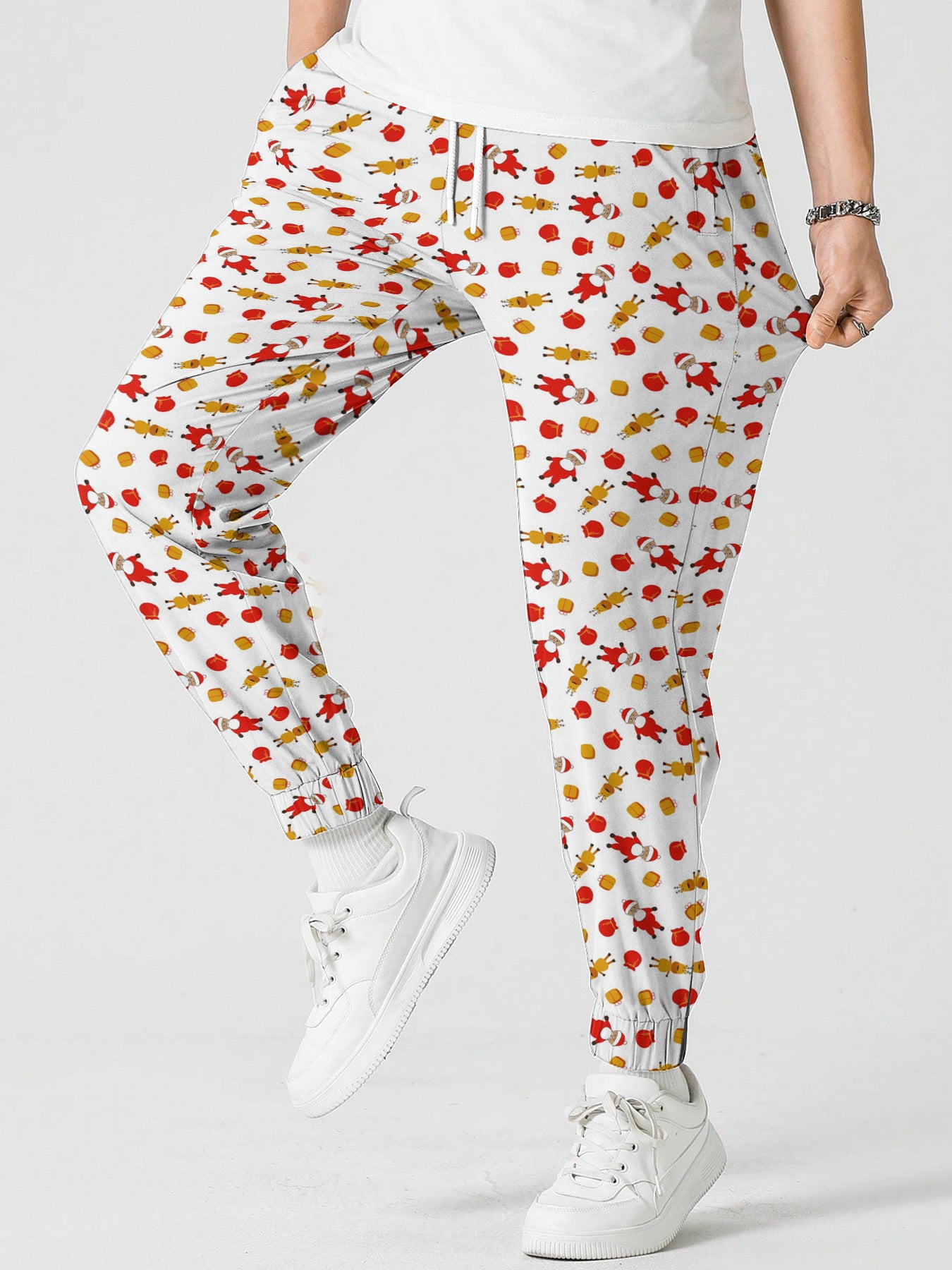 Christmas Snowman Pattern Printed Sweatpants