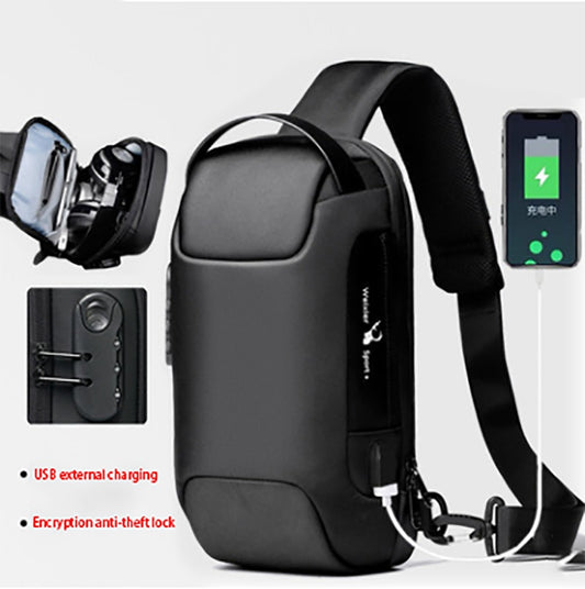 Waterproof USB Anti-theft Bag Oxford Crossbody Shoulder Bag Sling Multifunction Short Travel Messenger Chest Pack