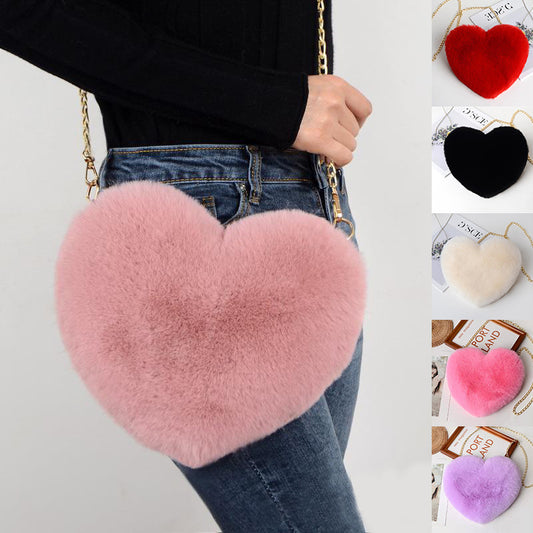 Valentines Plush Love Shoulder Party Bags with Chain