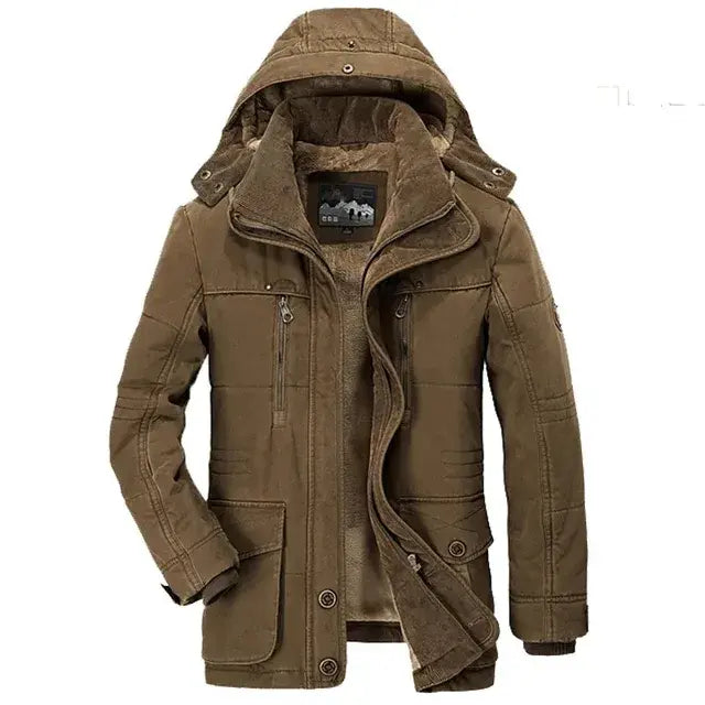 Hommes longs manteaux d'hiver doudoune à capuche décontracté chaud Parkas 7XL bonne qualité mâle ajustement manteaux d'hiver multi-poches Cargo vestes 