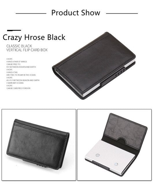 RFID Blocking Leather Card Holder Credit Card Wallet