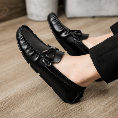 Leather Frosted Casual Flat Shoes