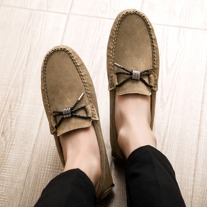 Leather Frosted Casual Flat Shoes