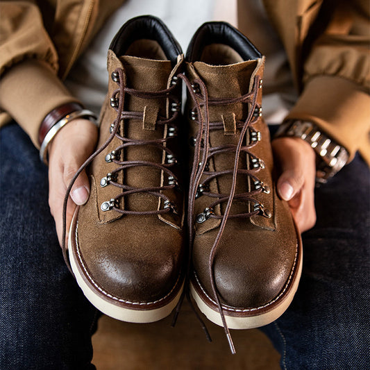 Retro Mountaineering High-Top Calf Leather Boots