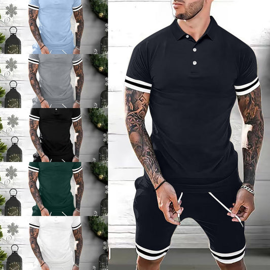 Short Sets 2 Piece Outfits Polo Shirt Tracksuits Set Short Sleeve And Shorts Set