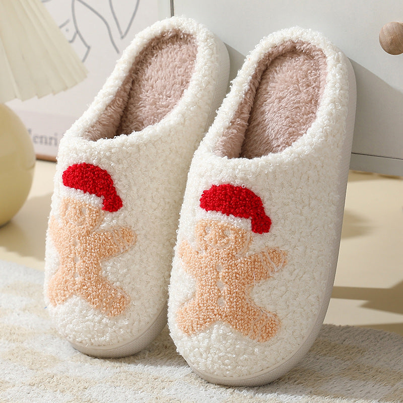 Christmas Santa Claus Furry Non-Slip Home Slippers