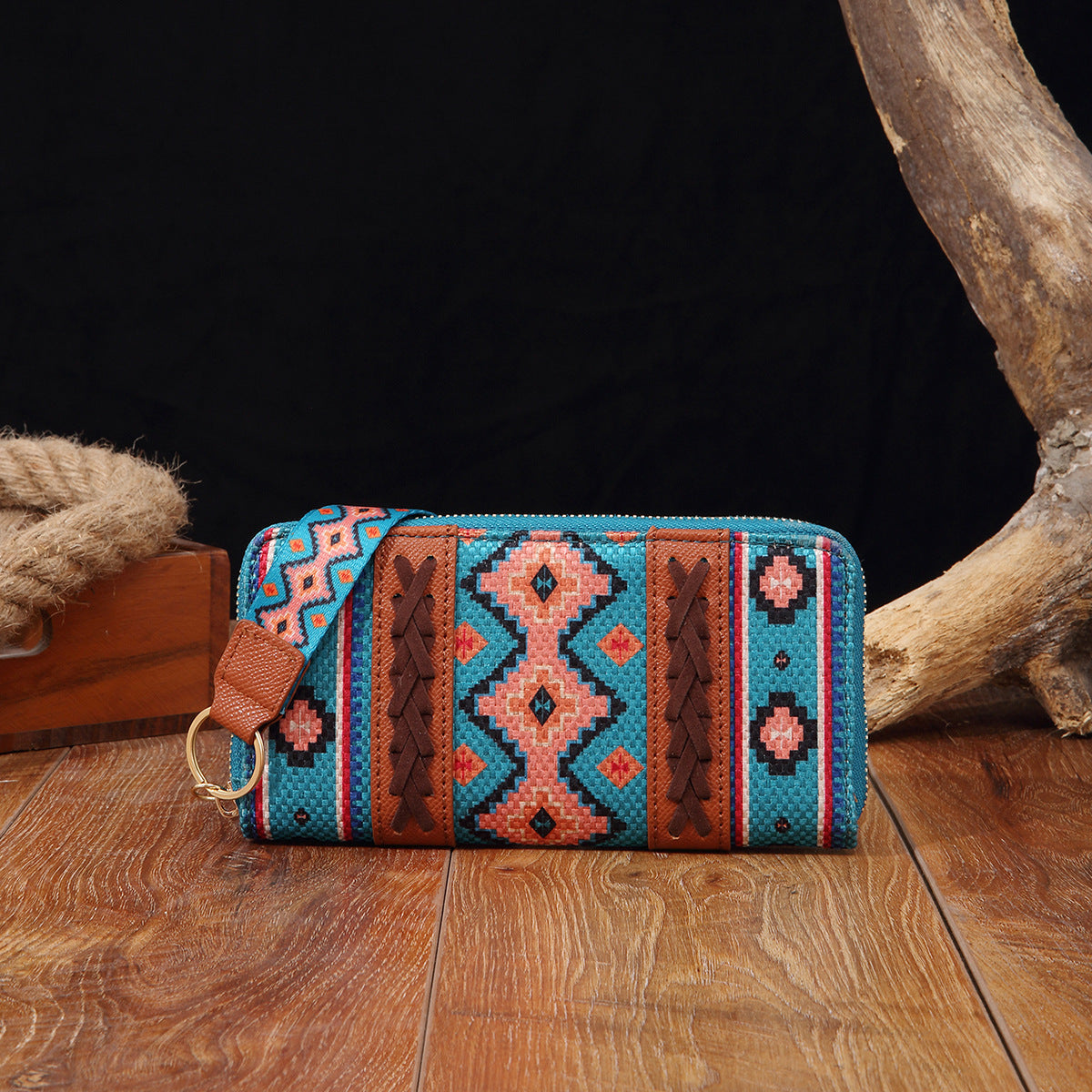 Vintage Cotton and Linen Printed Bohemian Hand-Carrying Card Holder