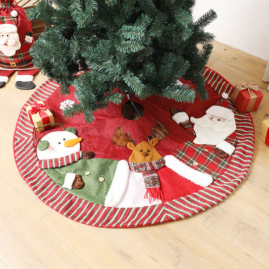 Christmas Burlap Tree Mat Santa Tree Skirt