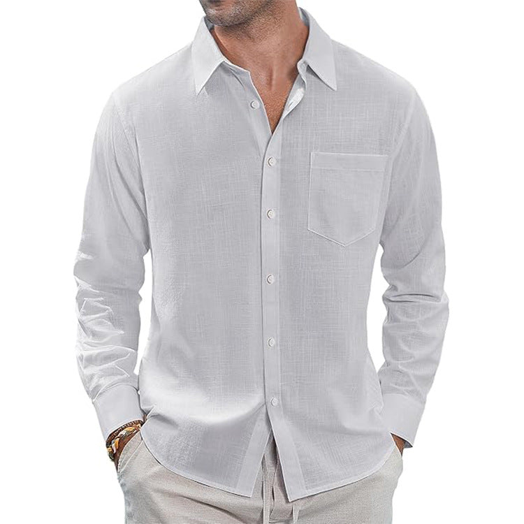 Thin Lapel Collar Long Sleeve Shirt