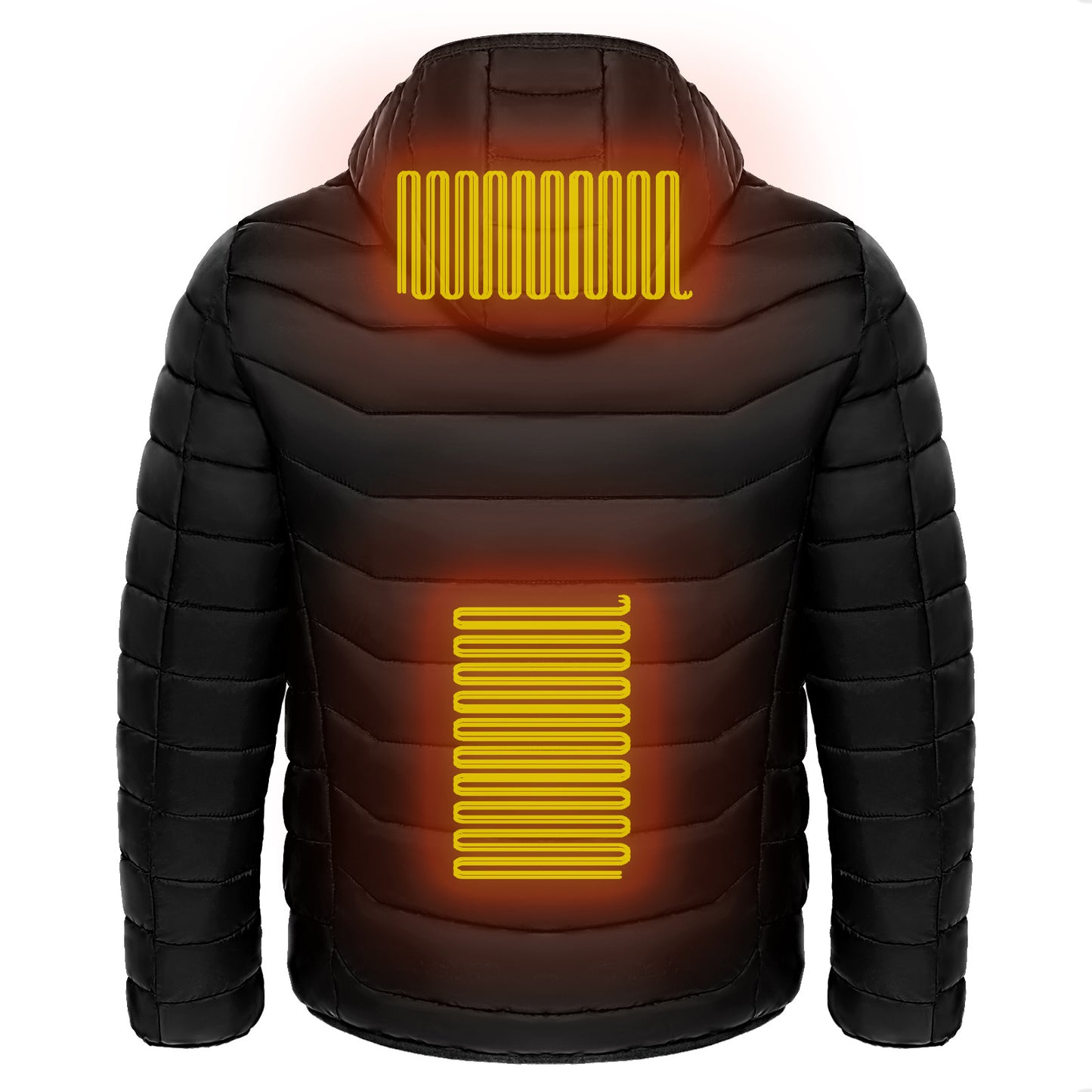 9-Zone Heated Electric Puffer Insulated Hood Windbreaker Jacket