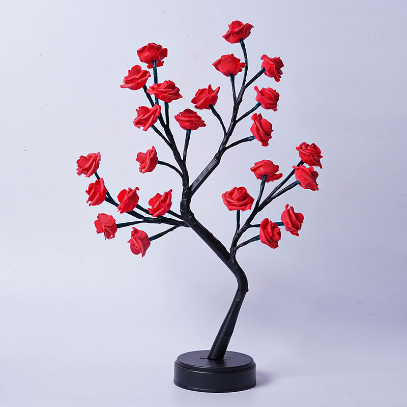 Valentines Table Lamp Flower Tree Rose Fairy Desk Night Lights USB Operated Decoration