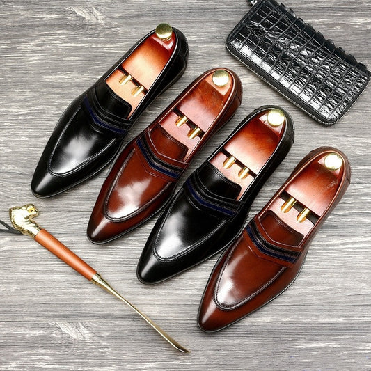 Shallow Mouth Leather Shoes