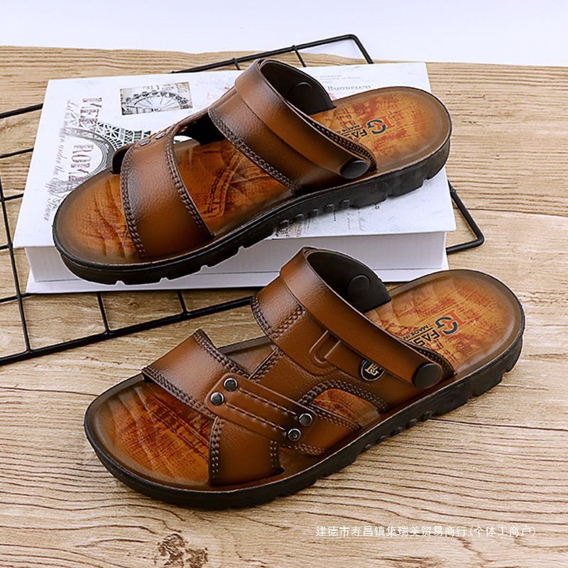 Korean Style Beach Fashion Breathable Oil Injection Men's Sandals