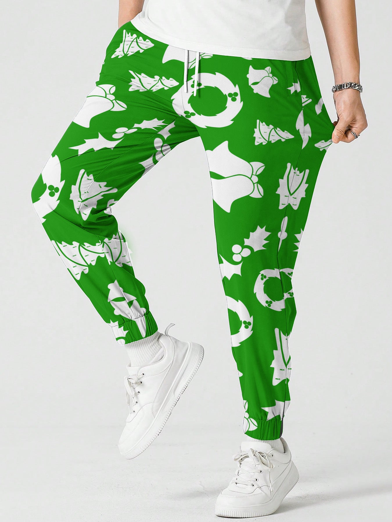 Christmas Snowman Pattern Printed Sweatpants