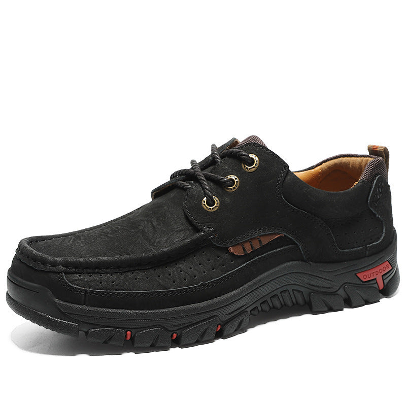 British Casual Thick Sole Leather Hiking Shoes