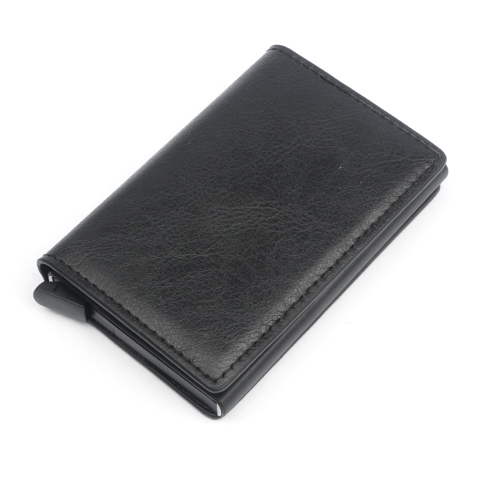 RFID Metal Card Holder Aluminium Alloy Leather Wallet Antitheft