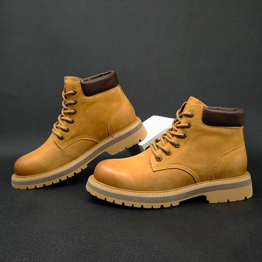 Matte Leather Casual Boots