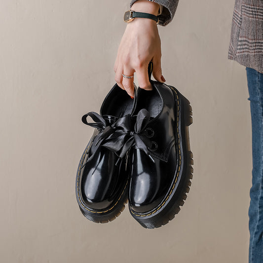 Thick Soled Leather Shoes