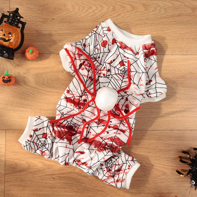 Halloween Personalized Bloodshot Spider Dog Skirt Clothes