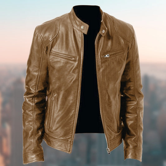 Gentleman's Leather Zipper Cardigan Jacket