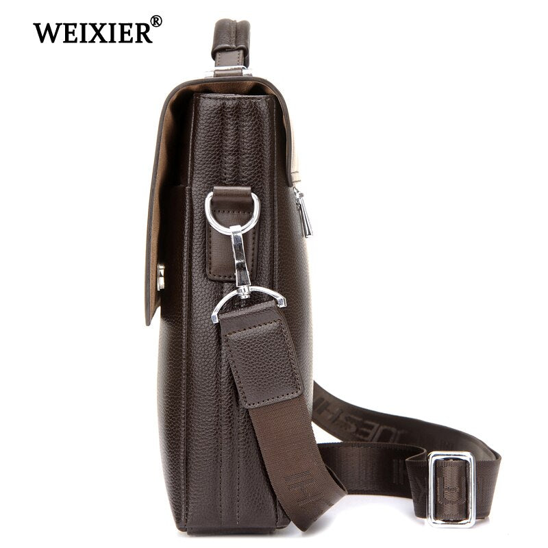 WEIXIER Brand Leather High Quality Microfiber Laptop Business Messenger Fashion Bag