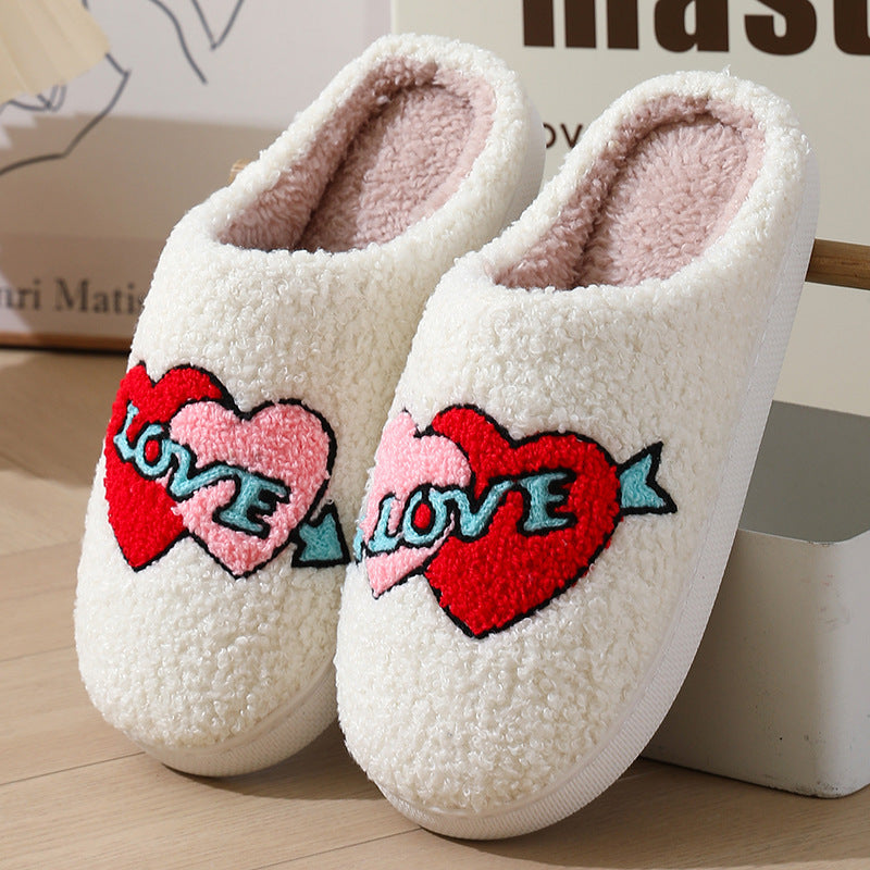 Valentines Indoor Home Plush Thermal Slippers