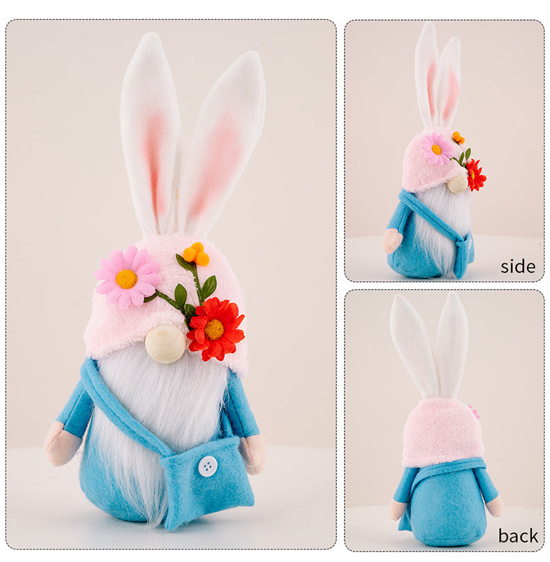 Easter Faceless Gnome Rabbit Doll DIY Handmade Home Decoration Spring Hanging Bunny Ornaments Kids Gifts