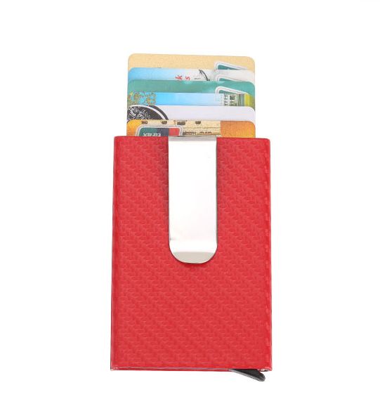 RFID Buisness Card Holder Carbon Fiber Wallet Automatic Case