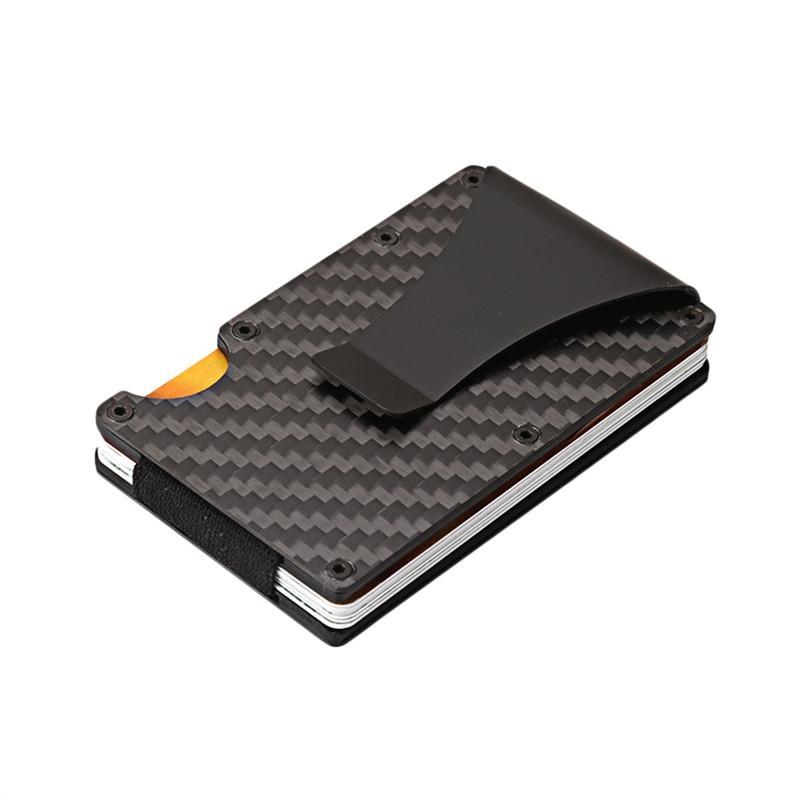 Carbon fiber RFID anti-magnetic card package aluminum bank card credit card card business card holder wallet European and American metal wallet