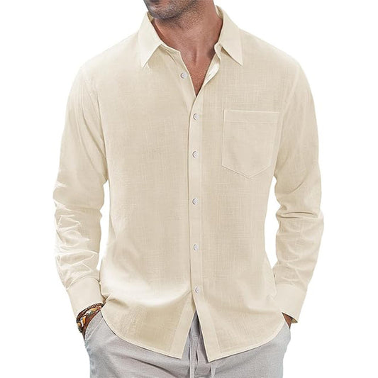 Thin Lapel Collar Long Sleeve Shirt
