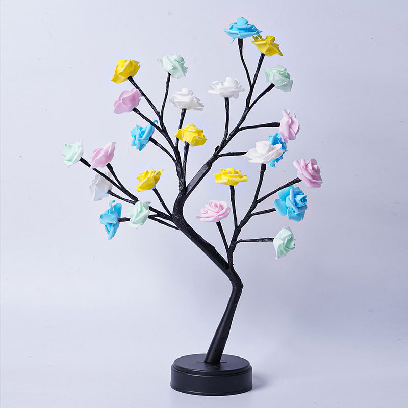 Valentines Table Lamp Flower Tree Rose Fairy Desk Night Lights USB Operated Decoration