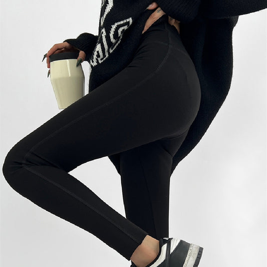 Women's Black Versatile Slim Leggings