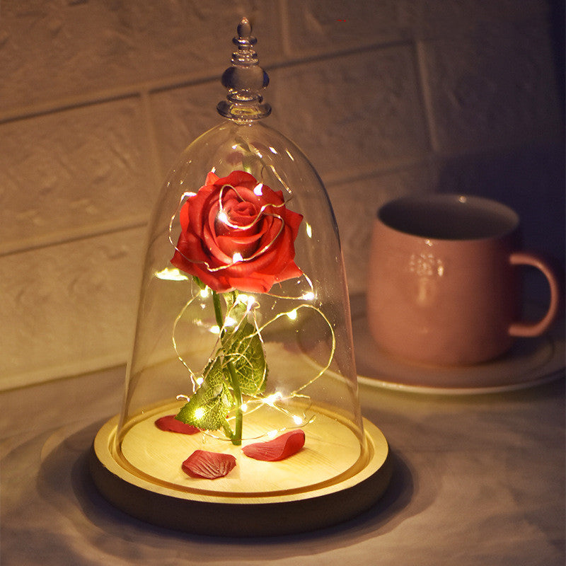 Valentine Day Glass Cover Rose LED Super Light