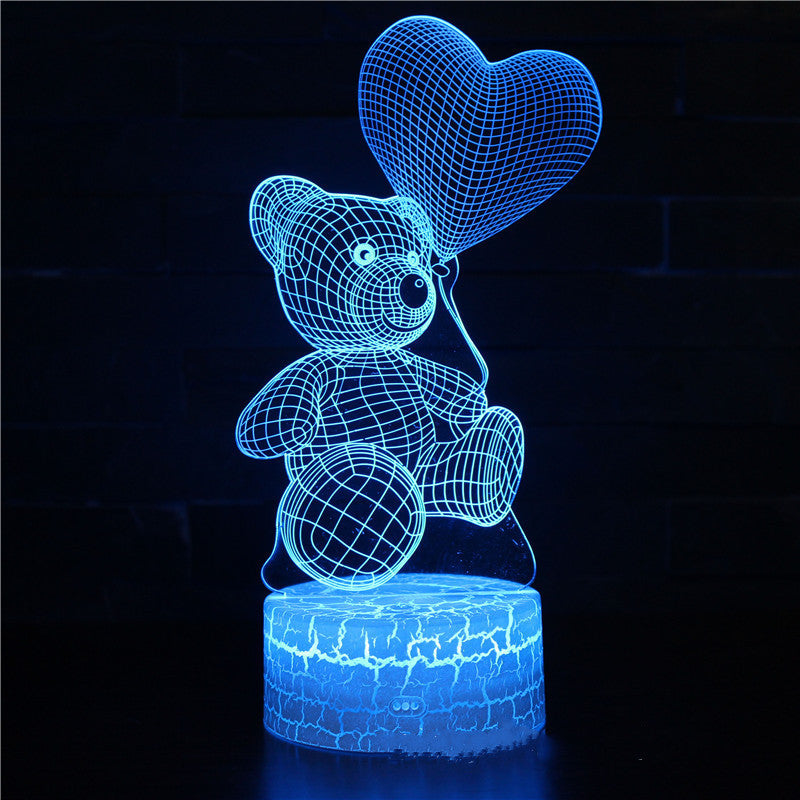 Valentines 3D Lamp Acrylic USB LED Night Lights Neon Sign