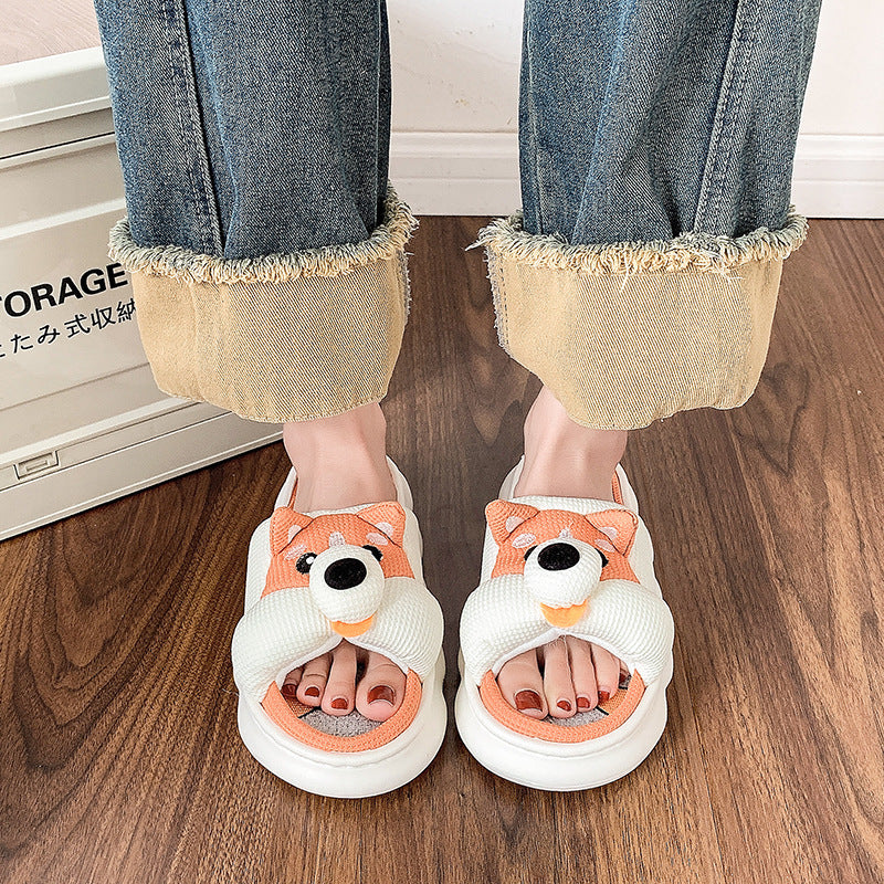 Breathable Cotton Linen Slippers For Spring