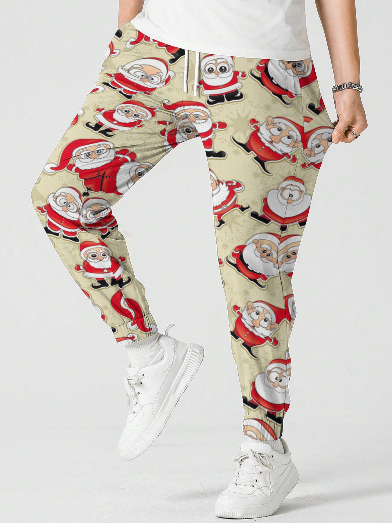 Christmas Snowman Pattern Printed Sweatpants