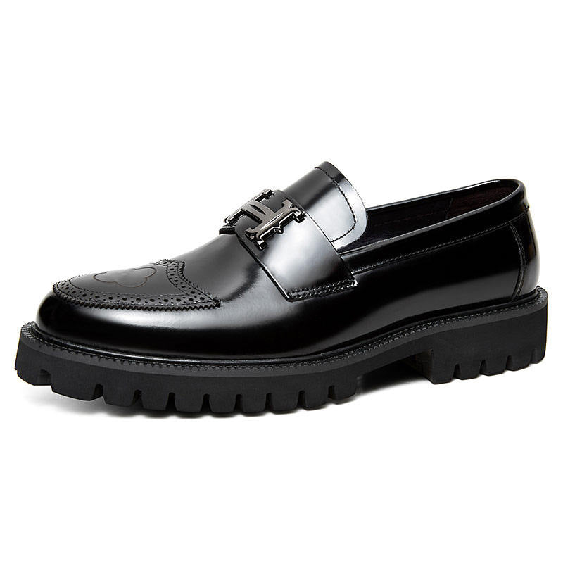Slit Beads Matte Craft Leather Shoes