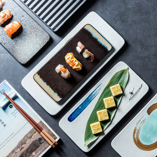 Rectangular Ceramic Japanese Sushi Platter
