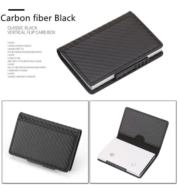 RFID Blocking Leather Card Holder Credit Card Wallet